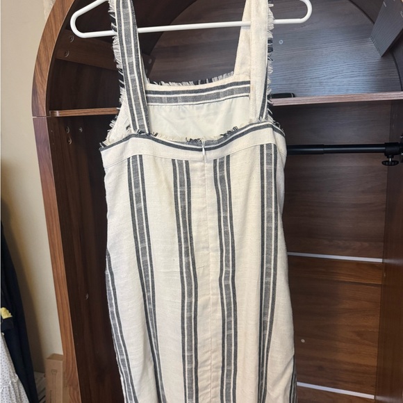 Striped Essue tank dress with pockets.
Cream with blue-gray stripes - Picture 3 of 4